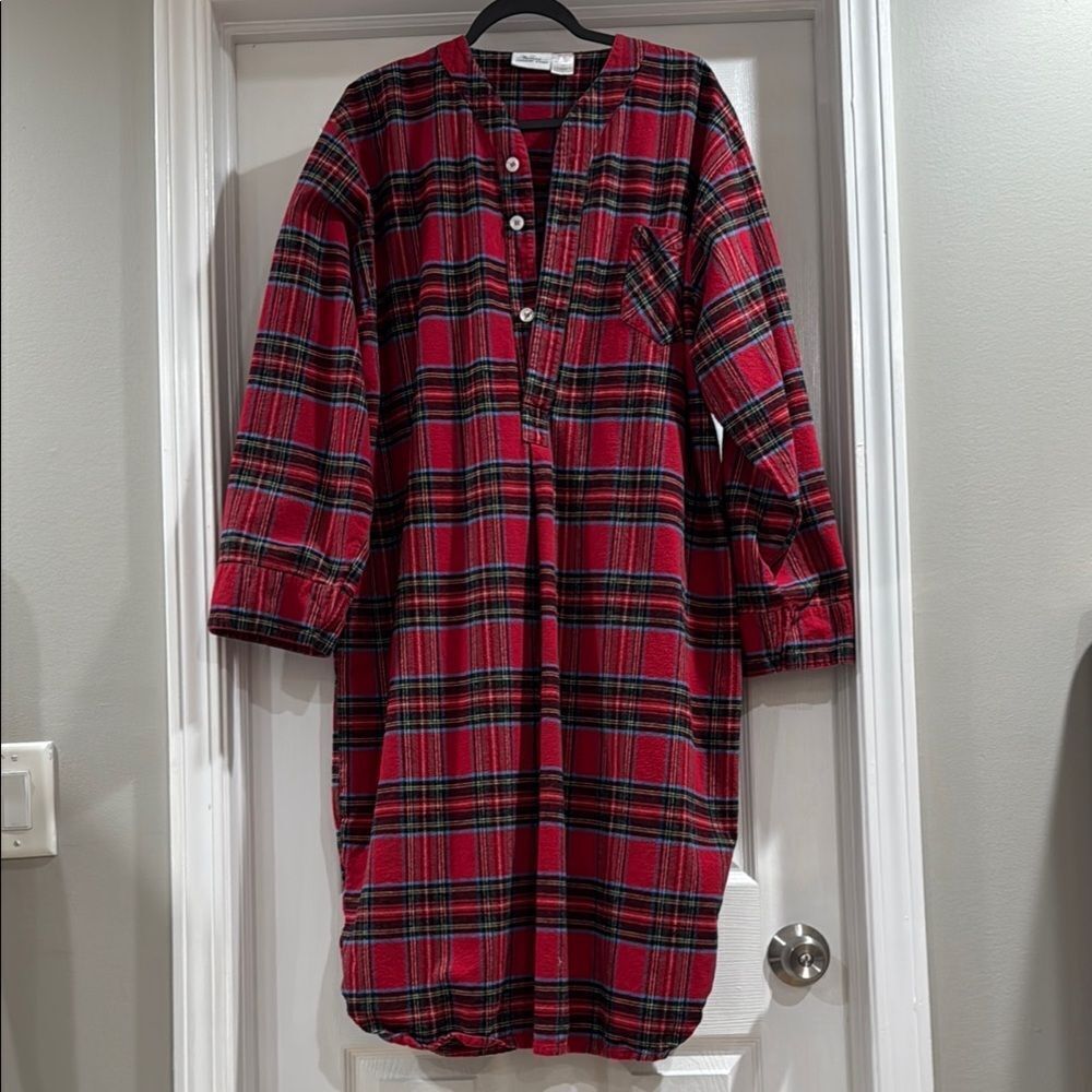 Red and Black Flannel sleep shirt